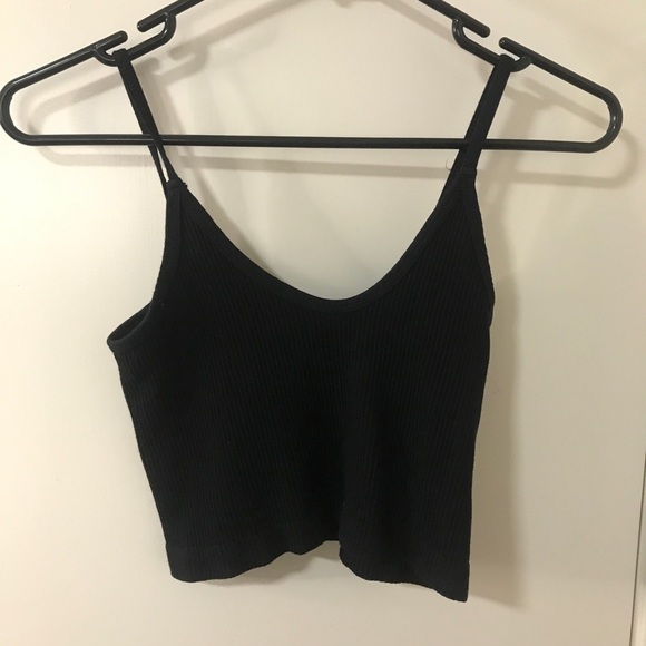 3/$15 out from under x urban outfitters black spaghetti strap ribbed crop topM/L - Picture 2 of 5